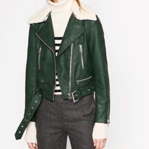 Zara Moro Green Leather Jacket